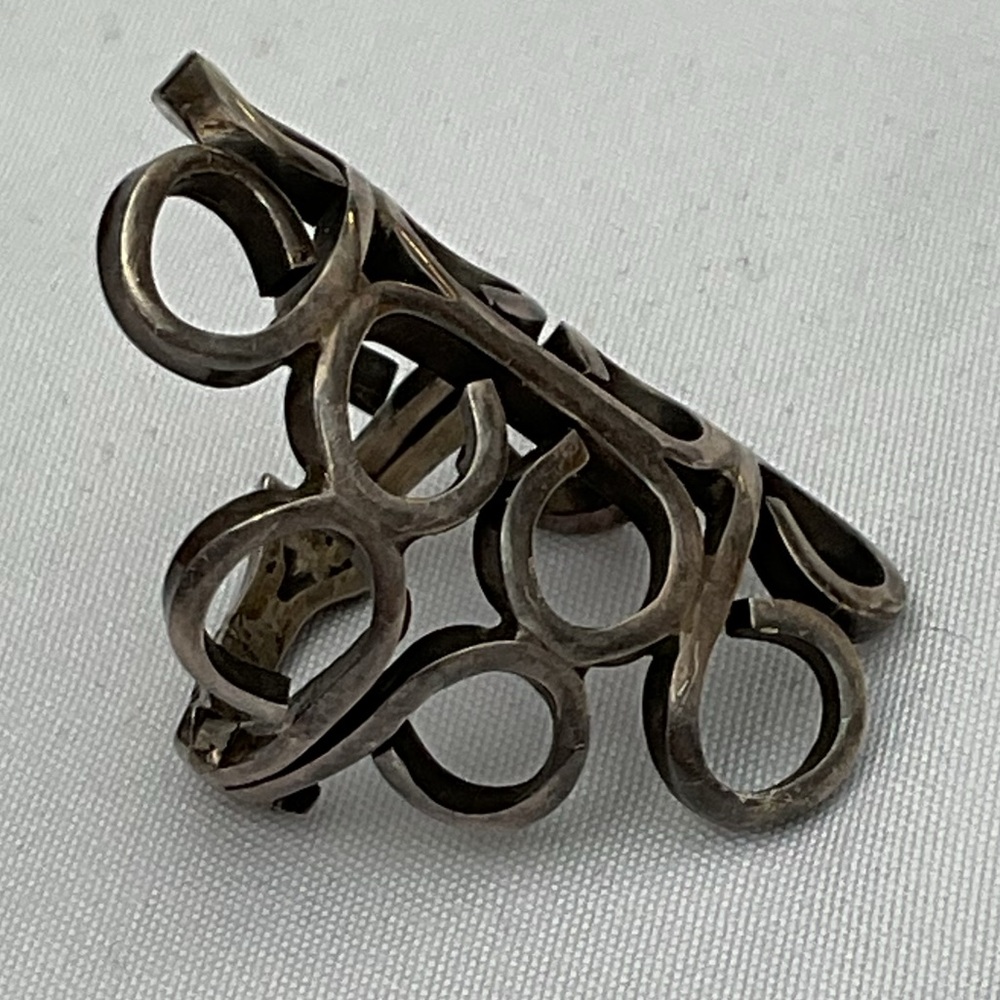 Source Unknown Silver Swirl Ring - image 6